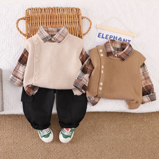 Side button sweater set